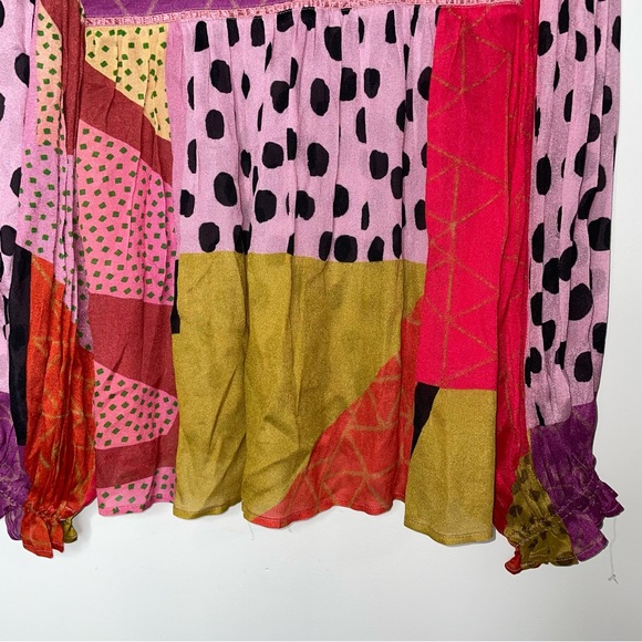 Bl^nk London x Anthropologie MIRANDA PEASANT Pink Black Eclectic Size Petite S - Picture 5 of 12